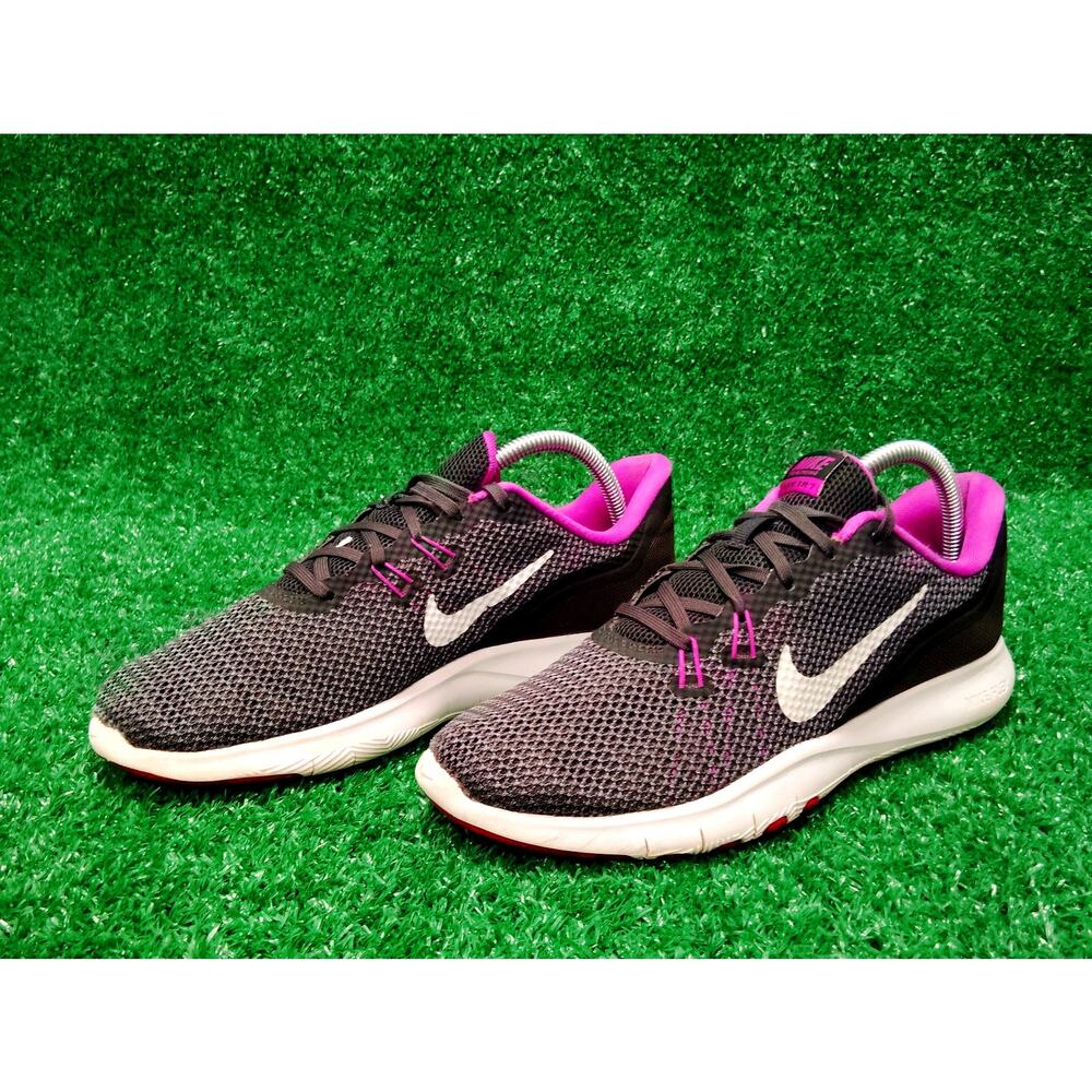 Nike Flex Trainer Sneakers Women's 9.5 Black Purple Mesh Running 7 898479-100